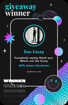 Digital giveaway winner announcement card