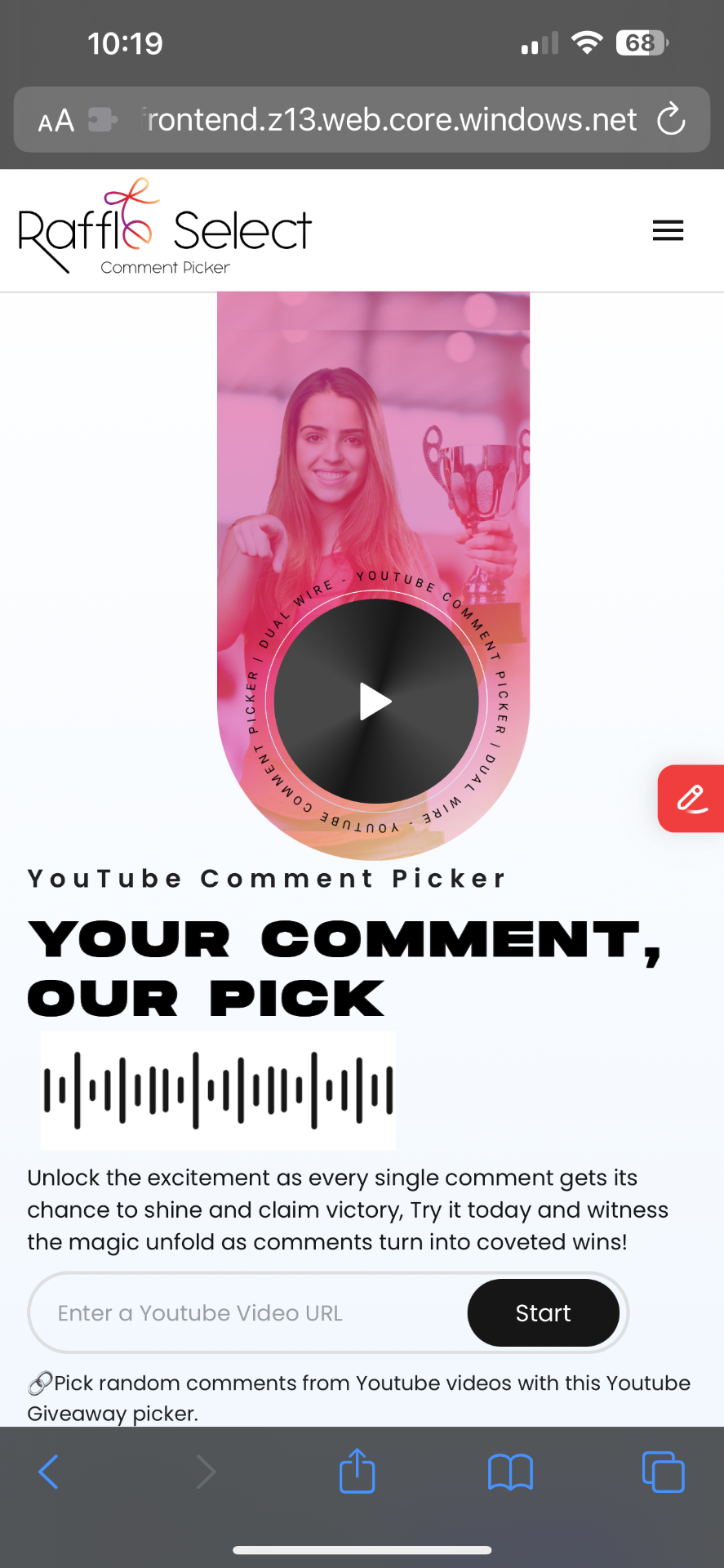 RaffleSelect YouTube Comment Picker