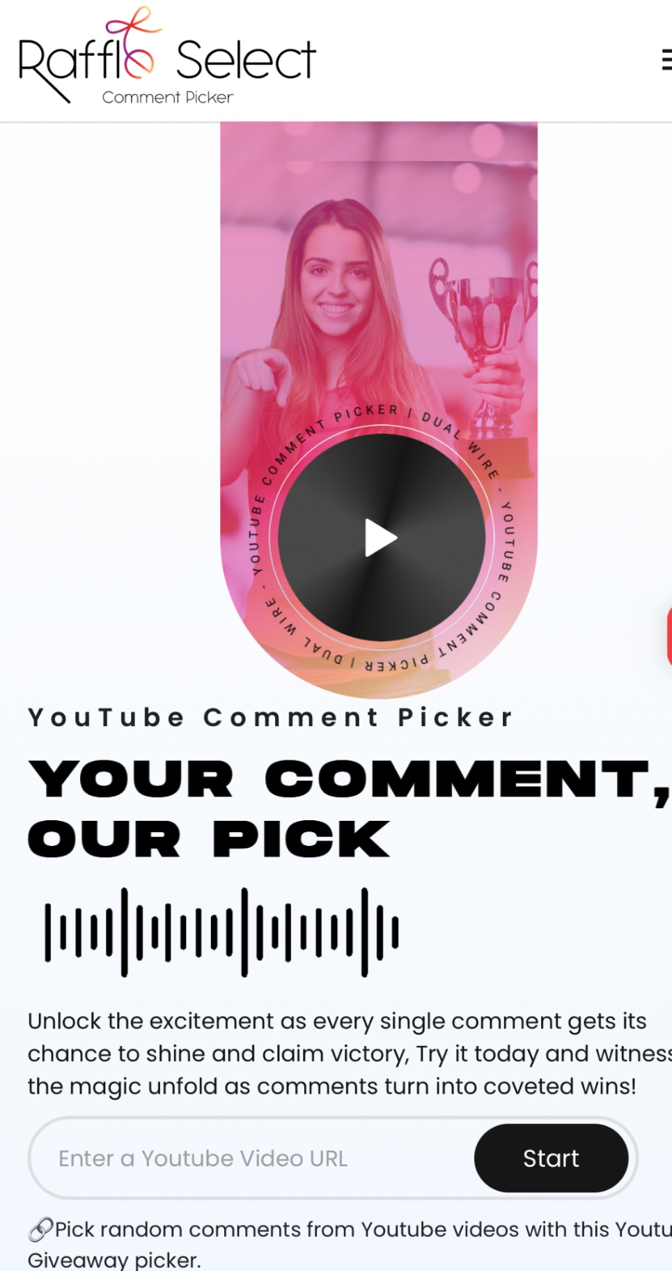 RaffleSelect YouTube Comment Picker