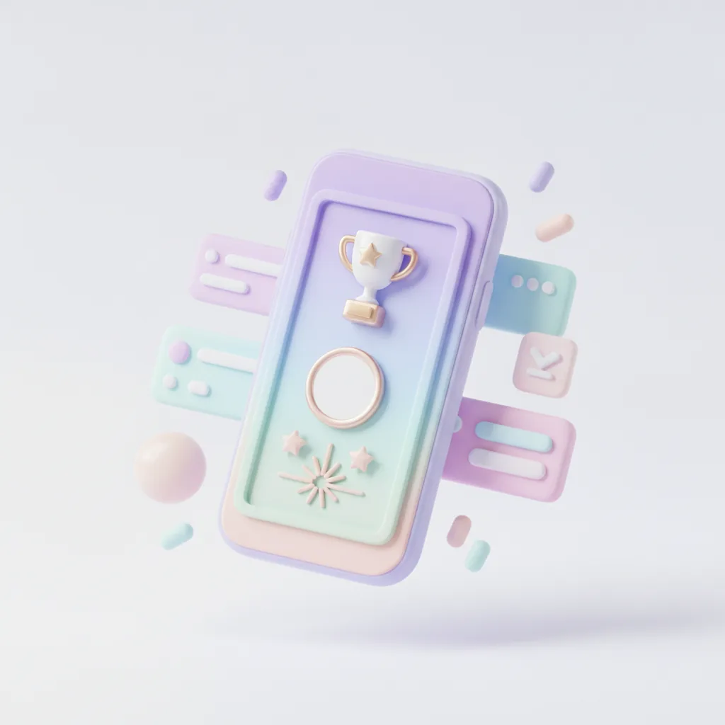 Phone displaying a branded giveaway winner reveal with confetti