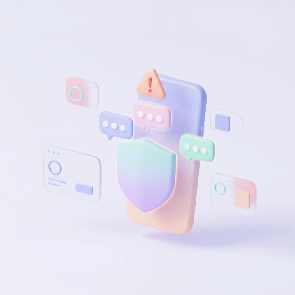 Shield protecting a phone from a suspicious message