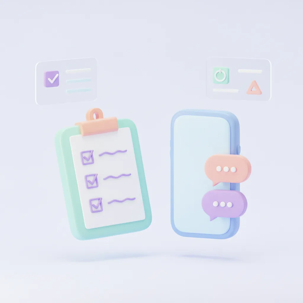 Clipboard checklist next to a phone with a giveaway caption